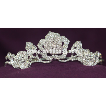 Fabrique de mode en gros directement en cristal mariage nuptiale tiara strass couronne